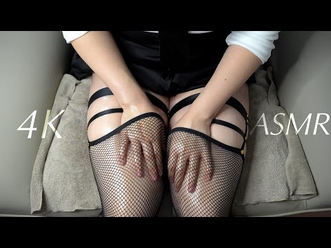 【4K/ASMR】太ももに食い込む網タイツ…❤︎オイルで密触スクラッチ👐😴💕【睡眠導入/thighs/No Talking/Sleep/Scratching/Relaxation】#massage