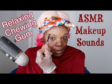 Relaxing Gum Chewing Makeup GRWM ASMR Sounds