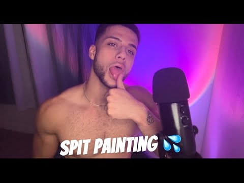 ASMR II Spit Painting on you (Male Personal Attention, Mouth Sounds & Whisper Rambling)