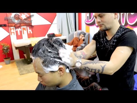 SLEEP ASMR MASSAGE to KOREAN CUSTOMER | ASMR BARBER MASSAGE(head massage, ear massage, back massage)