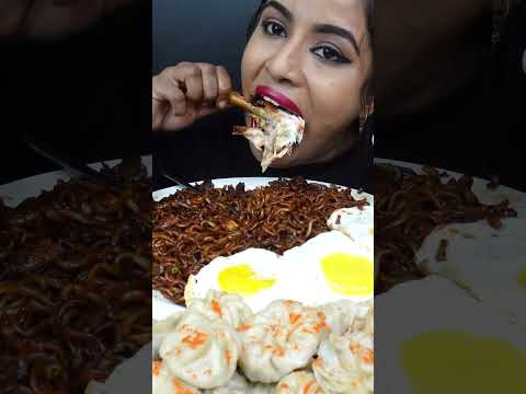 ASMR Eating Spicy Pani Puri,Whole Chicken,Momos,Noodles South Indian Street Food ASMR Eating Mukbang