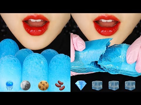 ICE ASMR KOREAN ICE CREAM ASMR FROZEN YOGURT ASMR EMOJI ASMR 🍧