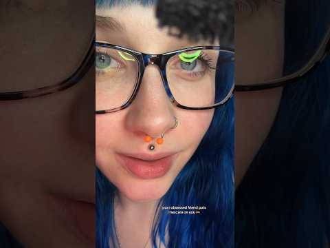 ASMR Obsessed friend does your mascara🫶full on ✅⏰ #shorts #asmrmakeup #roleplayasmr #asmr