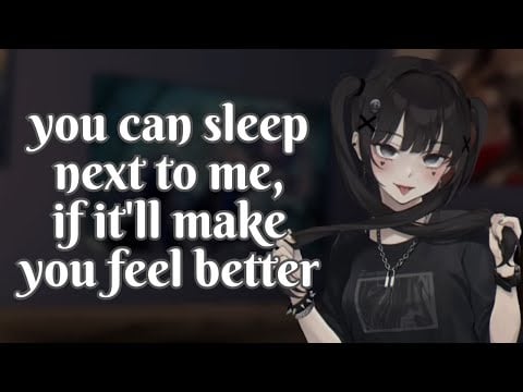 Goth Girl Roommate Pulls You In Bed | [come lay next to me][cuddles][petnames]F4M ASMR