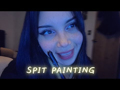 ASMR SPIT PAITING ¡con gatitos lápiz! - Visual, close up, mouth sounds