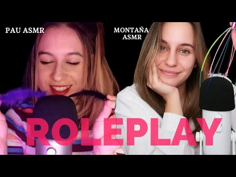 ASMR - ROLEPLAY Masaje Facial y Capilar || Colaboración con Montaña ASMR ♥️ || Pau ASMR