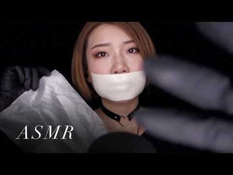 ASMR Gentle plastic crinkling sounds No talking mouth taped