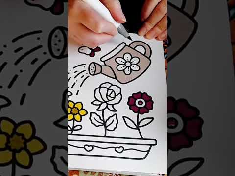 Satisfying Coloring ☔ #art #asmrlikeasandbox #brushmarkers