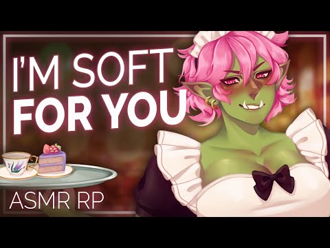 ASMR RP - Orc Girl is Secretly a Maid [F4M] [(Maid Cafe Roleplay] [Strong, Dorky]