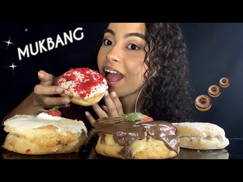 ASMR MUKBANG - COMENDO DONUTS 🍩 (eating donuts)