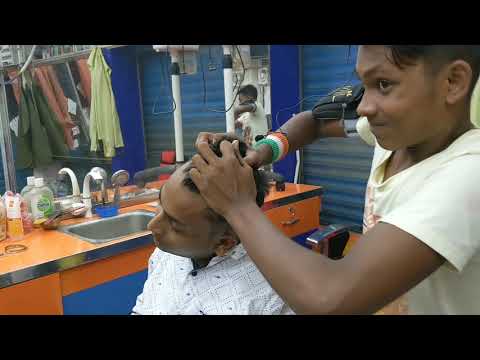 Head face arm & eye massage by energetic barber | Neck cracking Indian ASMR Massage