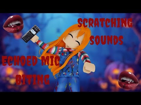 Roblox ASMR  🎃echoed mic biting and scratches🎃