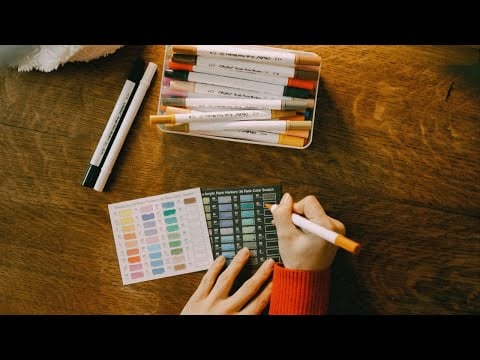 testing all my acrylic markers - asmr no talking