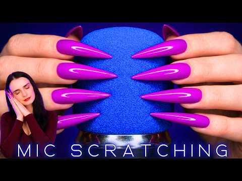ASMR PURE Mic Scratching 💜 NO TALKING 🤫 ULTRA Long Nails for INSTANT Sleep & Relaxation - 4K