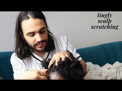 ASMR Most Satisfying Scratching My WIFES Scalp while she sleeps ☁️ | soft whispers