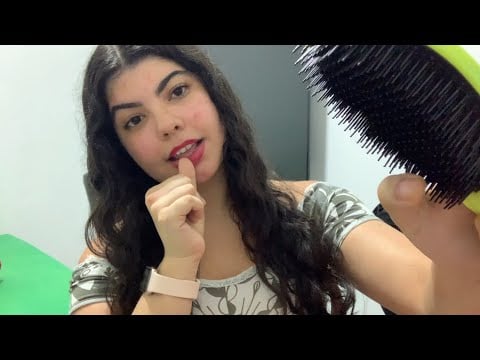 Asmr caseiro: Fazendo seu penteado + Clips invisíveis 🎀🖇️