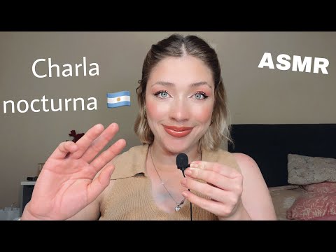 Asmr ARGENTINA Charla nocturna + lluvia de fondo 🌧