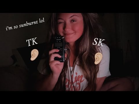 Tktk in ur left ear & Sksk in ur right ear, mouth sounds, hand movements, binaural tascam ASMR