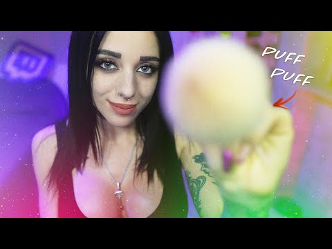 PUFF SUL TUO VISO 🥰 | ASMR Puff Tapping Brushing