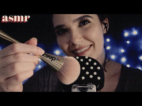 ASMR: PINCEL NA TELA E NO MIC + SONS SATISFATÓRIOS - Naiane