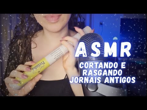Cortando e Rasgando Jornais Antigos | ASMR | Cutting and Tearing Old Newspapers