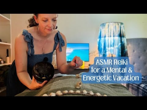 Full Body ASMR Reiki & Massage🏝️Your Mental & Energetic Beach Vacation🌊Ocean Sounds & Beach Elements