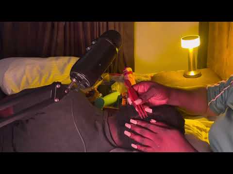 Asmr✨scalp scratching and  hair relaxing blowing sound.soft whisper gum cracking.