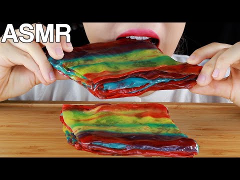 ASMR 20 Layers of Frozen Fruit Roll-ups 얼린 프룻롤업 20장 먹방 TikTok Viral 틱톡유행 Mukbang Eating Sounds