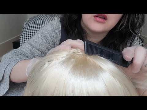 ASMR avaliação de cabelo/couro cabeludo