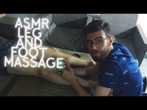 ASMR RELAXING LEG AND FOOT MASSAGE ON THE TERRACE