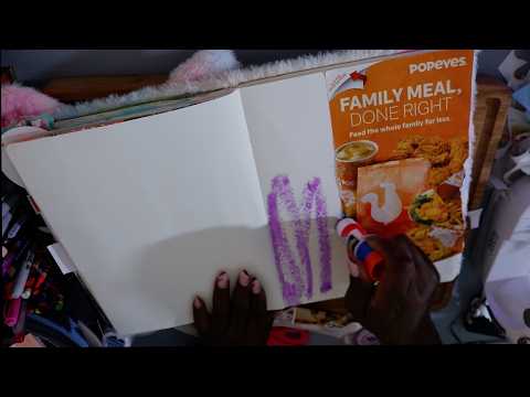 Popeyes Chicken Bag And Coupon Junk Scrapbooking ART Journaling ASMR Chewing Gum