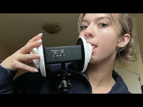 ASMR| No Talking, 3DIO Ear Licking, Eating & Kisses| Full Sensitivity