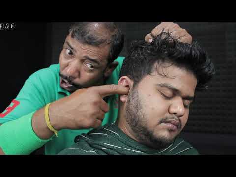 Asim Barber Fire Burning Ear Massage With Oil | ASMR Head Massage And Ultimate Neck Cracking By Asim