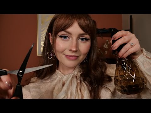 ASMR Hair Salon Experience 💇‍♀️ Cut & Styling ✨️Personal Attention *WHISPERED*