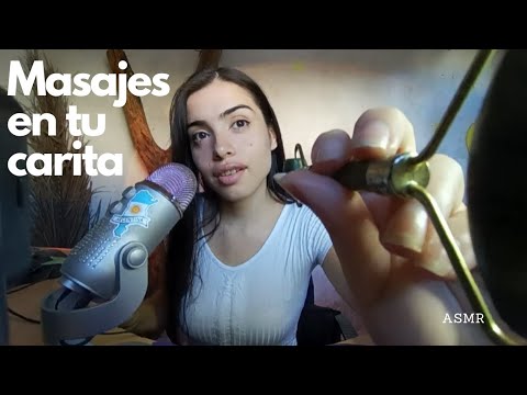 asmr Masajes en tu carita + mouth sounds cerca del micro