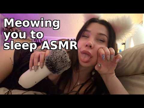 ASMR Meowing you to Sleep (soft spoken, pitch change, whispering, mouth sounds, meow)