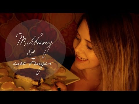 ASMR Süßes MUKBANG & eure Fragen ♡ Carrot Cake Cream Cheese Frosting Eating Sounds in German/Deutsch