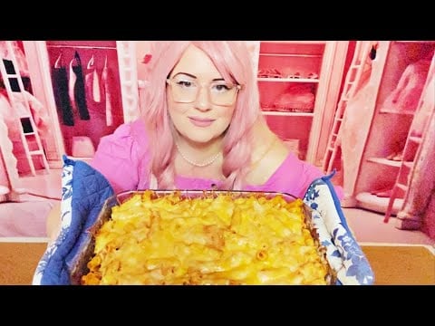 Making cheesy ziti pasta in my pink bedroom 🍝ASMR role play 