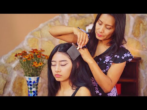 She fell right to sleep! 😴 Nelly's soft spoken whispering ASMR massage & hair treatment