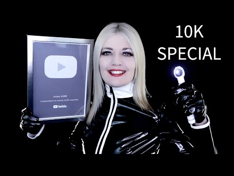 ASMR 10K Special Q&A, Ear Exam, Amazing Glove Sounds (PVC, Latex, Rubber, Vinyl), New PVC Clothing