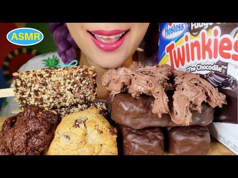 ASMR 트윙키, 초코칩쿠키,초코릿 이끌레어 아이스크림 리얼사운드 먹방 |HOSTESS TWINKIES+CHOCOLATE CHIP COOKIE| CURIE.ASMR