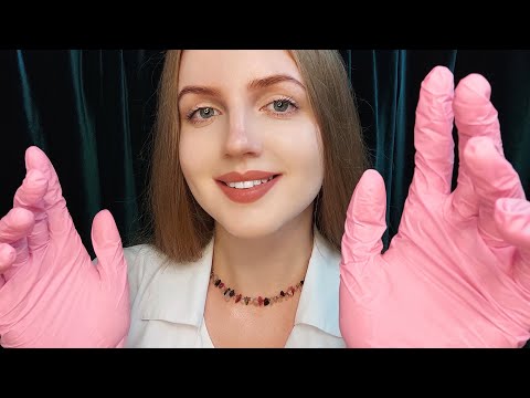 АСМР Сухой Массаж Лица, Шеи и Плеч в Перчатках • ASMR Dry Face Massage in Gloves