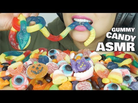 ASMR HALLOWEEN CANDY & GUMMY (CHEWY EATING SOUNDS) NO TALKING | SAS-ASMR