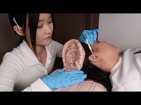 ASMR Ear Seeds Therapy | Ear Acupressure Treatment | Ear Cleaning & Massage | Scalp Massage