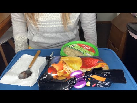 Chips + Hummus Mukbang ASMR (Crunchy Sounds, Crinkle Sounds, Mouth Sounds, Hand Movements)