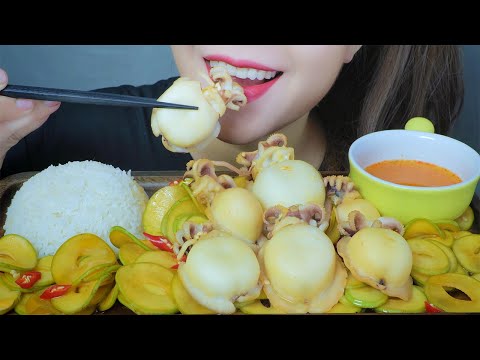 ASMR CUTTLEFISH X PICKLE SOUR MANGO EATING SOUNDS | LINH-ASMR