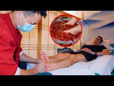 ASMR: 🌶️ Crazy Chinese Spicy Hot Pot Foot Reflexology Massage by Grandmaster