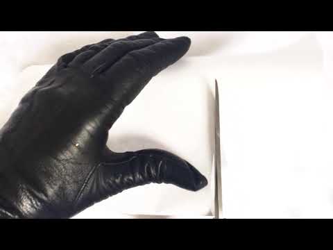 LEATHER GLOVES 🐼 Cutting Washi (和紙) Japanese Paper  [[ASMR]]
