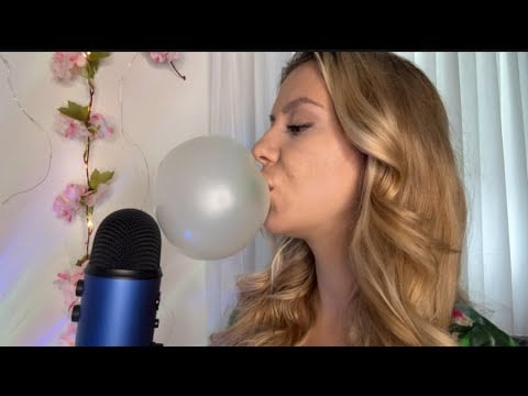 ASMR Side Profile Bubble Gum Bubble Blowing🫧🍉