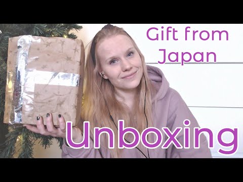 ASMR - Unboxing the Gift from my Japanese Host Family | crinkling, tapping, rambling